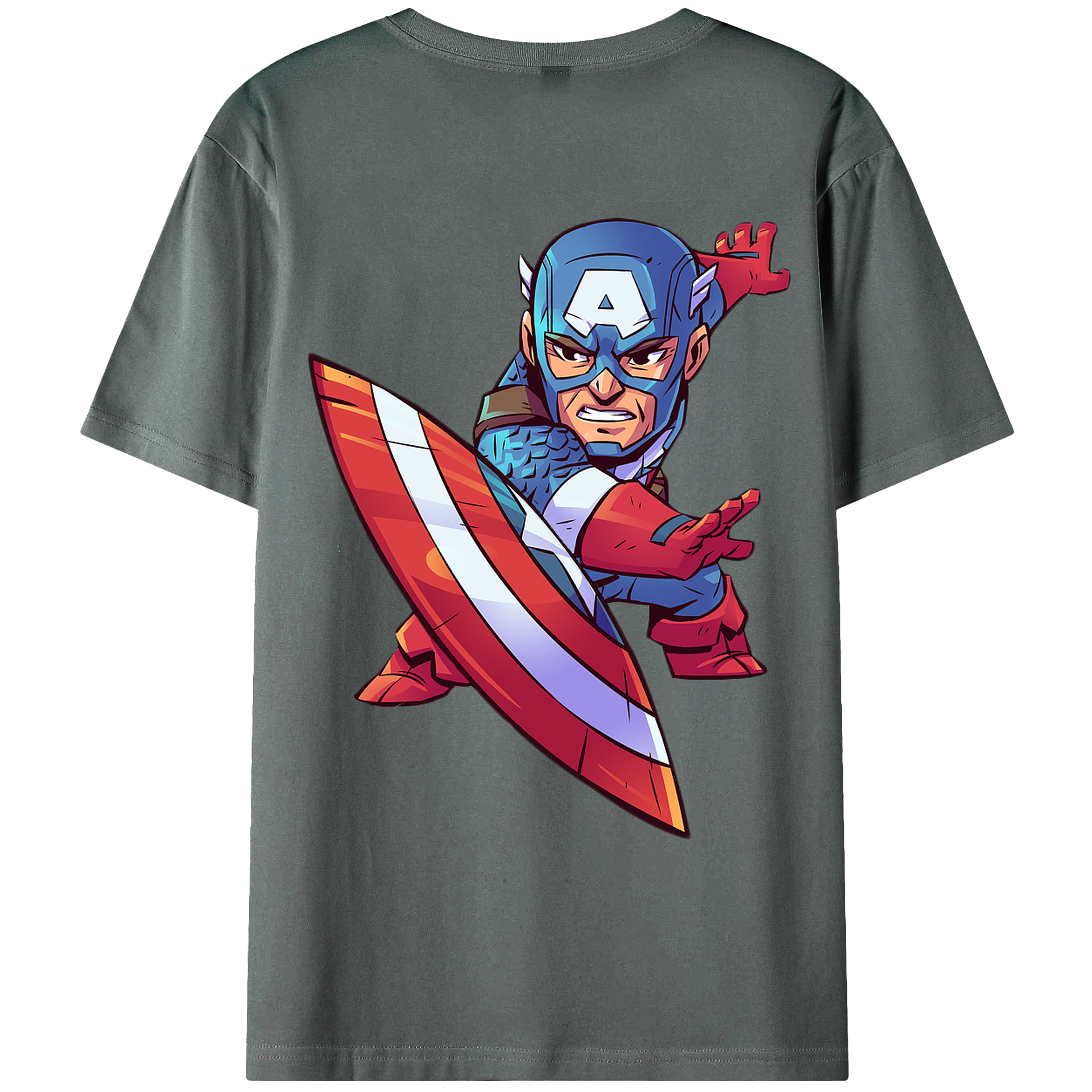 （画像用） アベンジャーズ The Avengers 綿100％ メンズ半袖Tシャツ（バックプリント） 通気性